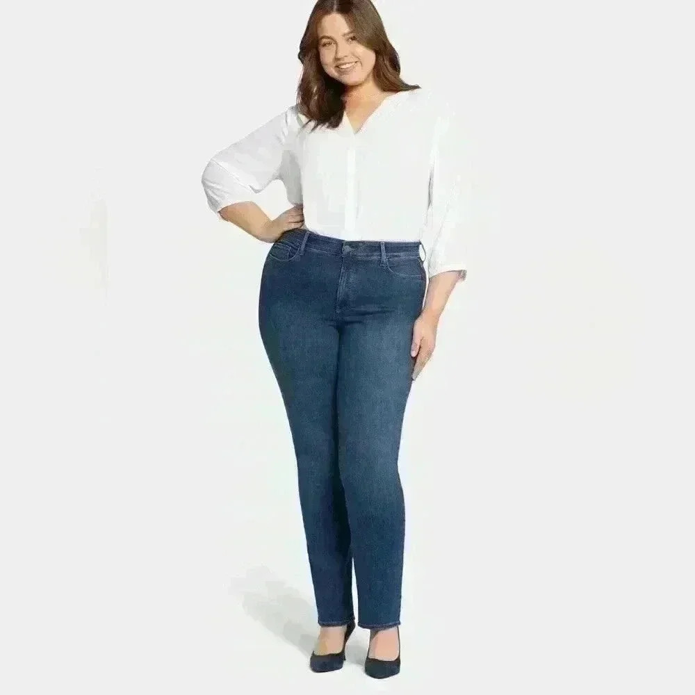 nwot nydj marilyn straight  medium was jeans sizeP5054